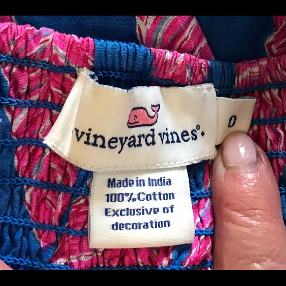 Vineyard Vines Long Maxi Spaghetti Strap Dress Pink Blue Feather Print 0 S - Picture 11 of 13
